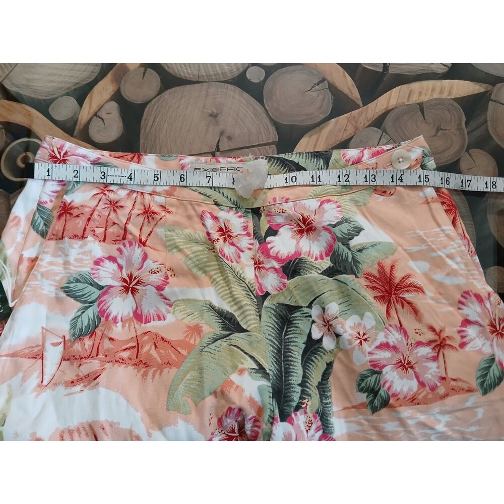 Exofficio South Pacific Capri pants Apricot Tropical Hibiscus 10 Coastal Travel - Picture 5 of 12